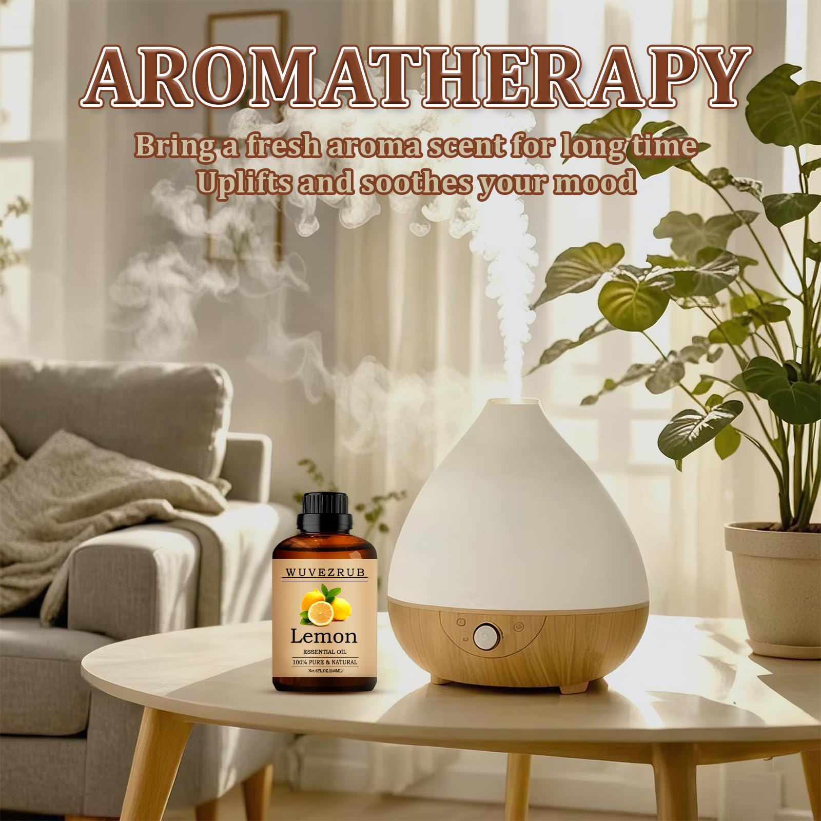 Aromatherapy diffuser releasing lemon aroma with oil