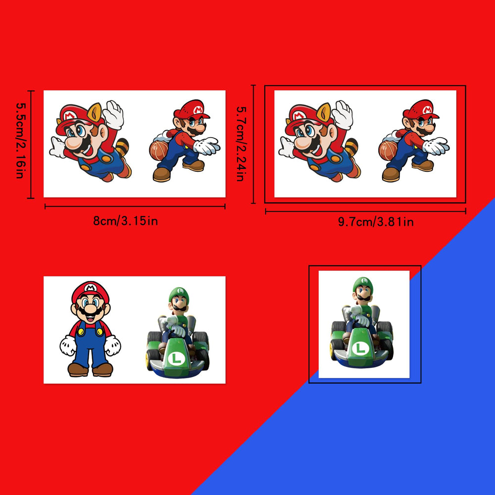 WYKDAG Mario tattoo sheets: easy application for hands-on party activities.