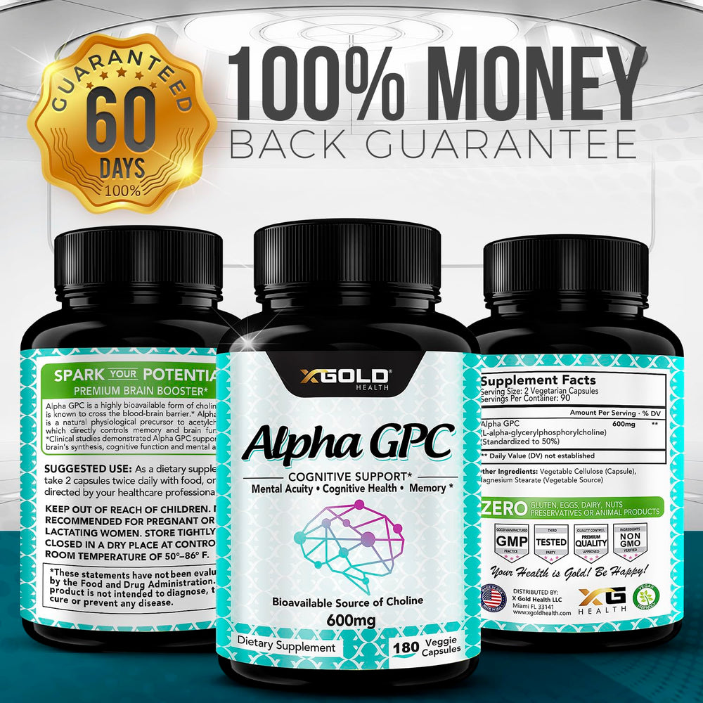 X Gold Health Alpha GPC packaging ready for online purchase