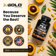 Hand holds X Gold Health capsules for daily use