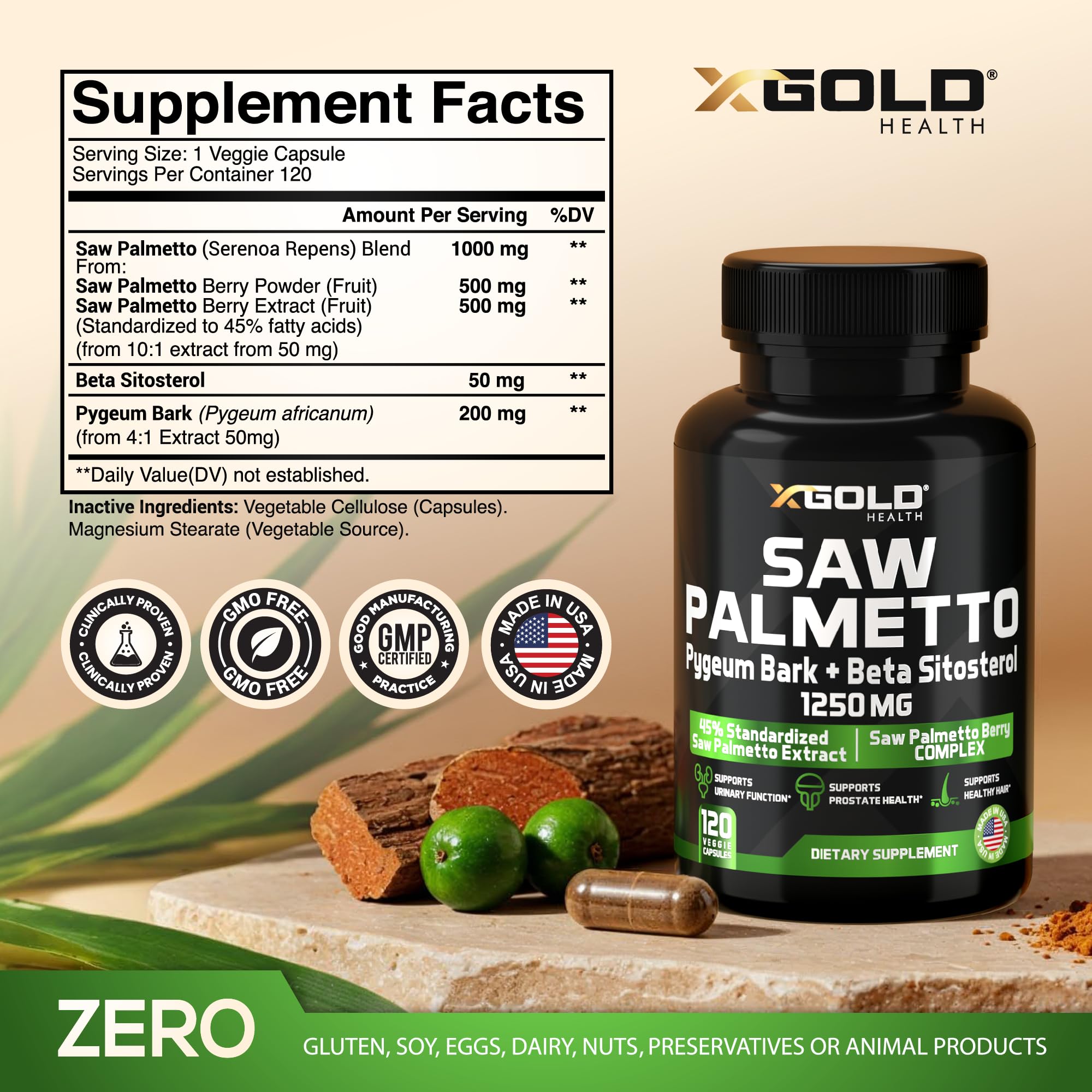 Beta-Sitosterol and Pygeum Bark Extract ingredients