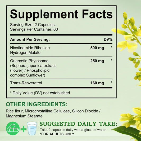 Liposomal NAD capsules displayed for product photo