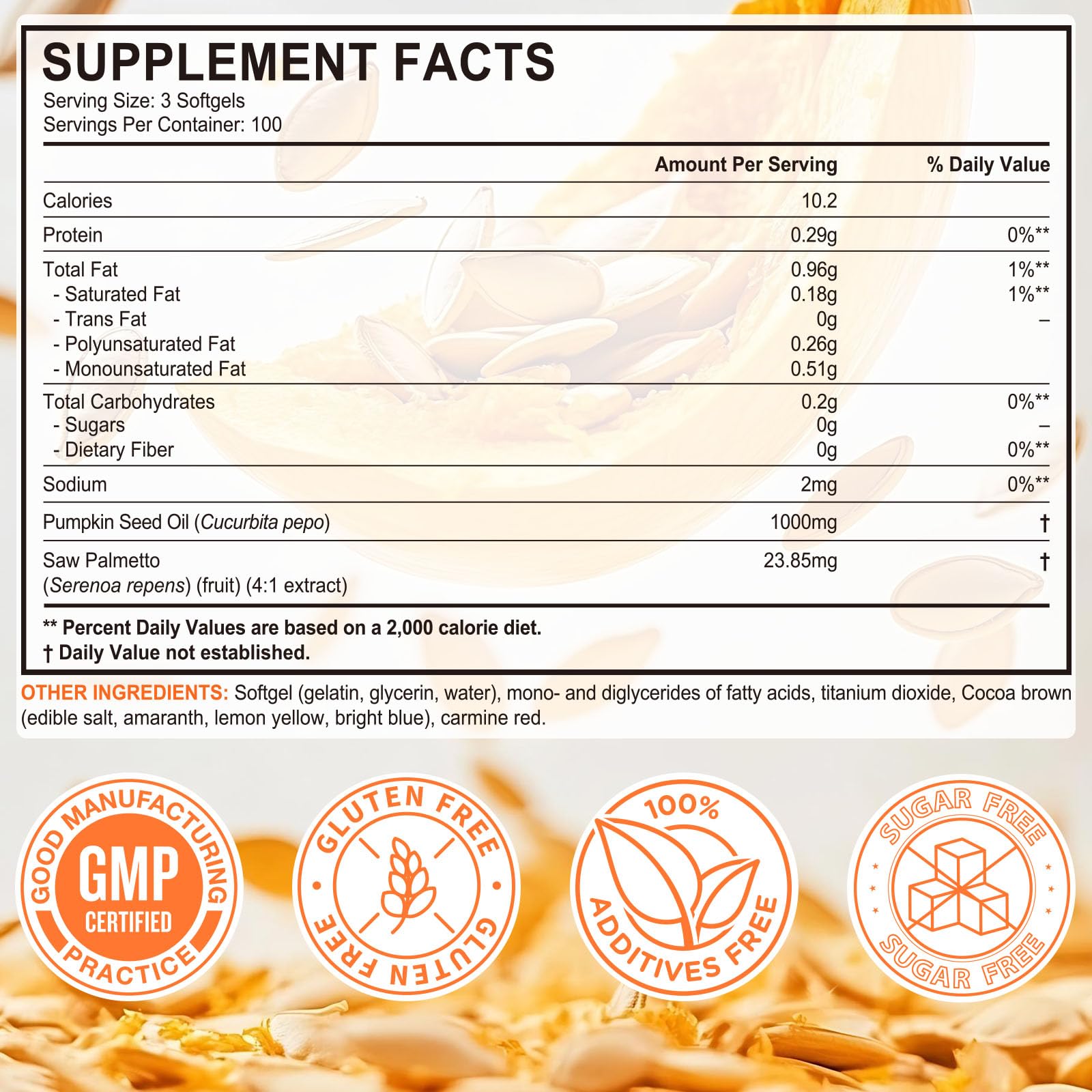 Xaarty Pumpkin Seed Oil Capsules bottle side view