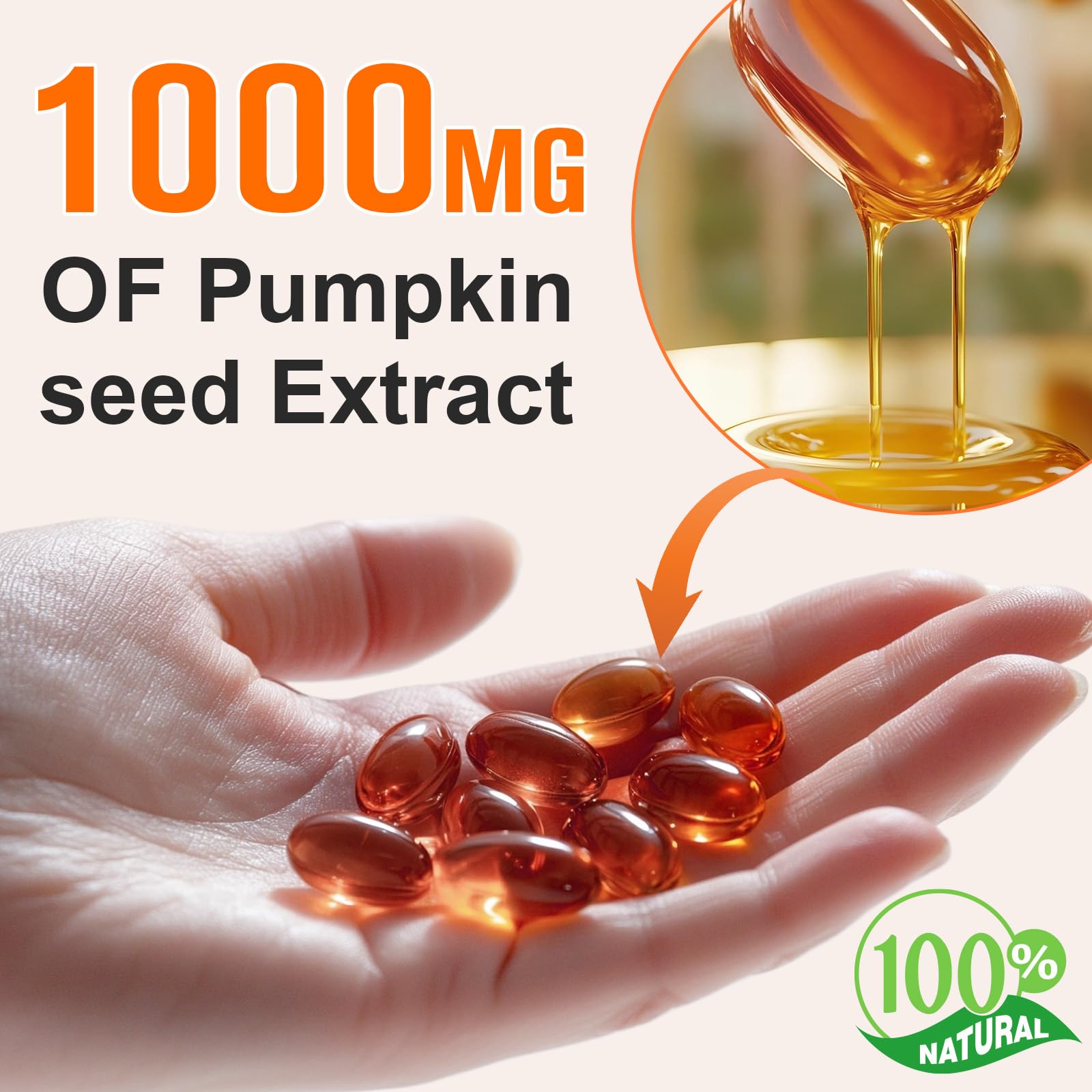 Illustration showing how to take Xaarty Pumpkin Seed Oil Capsules