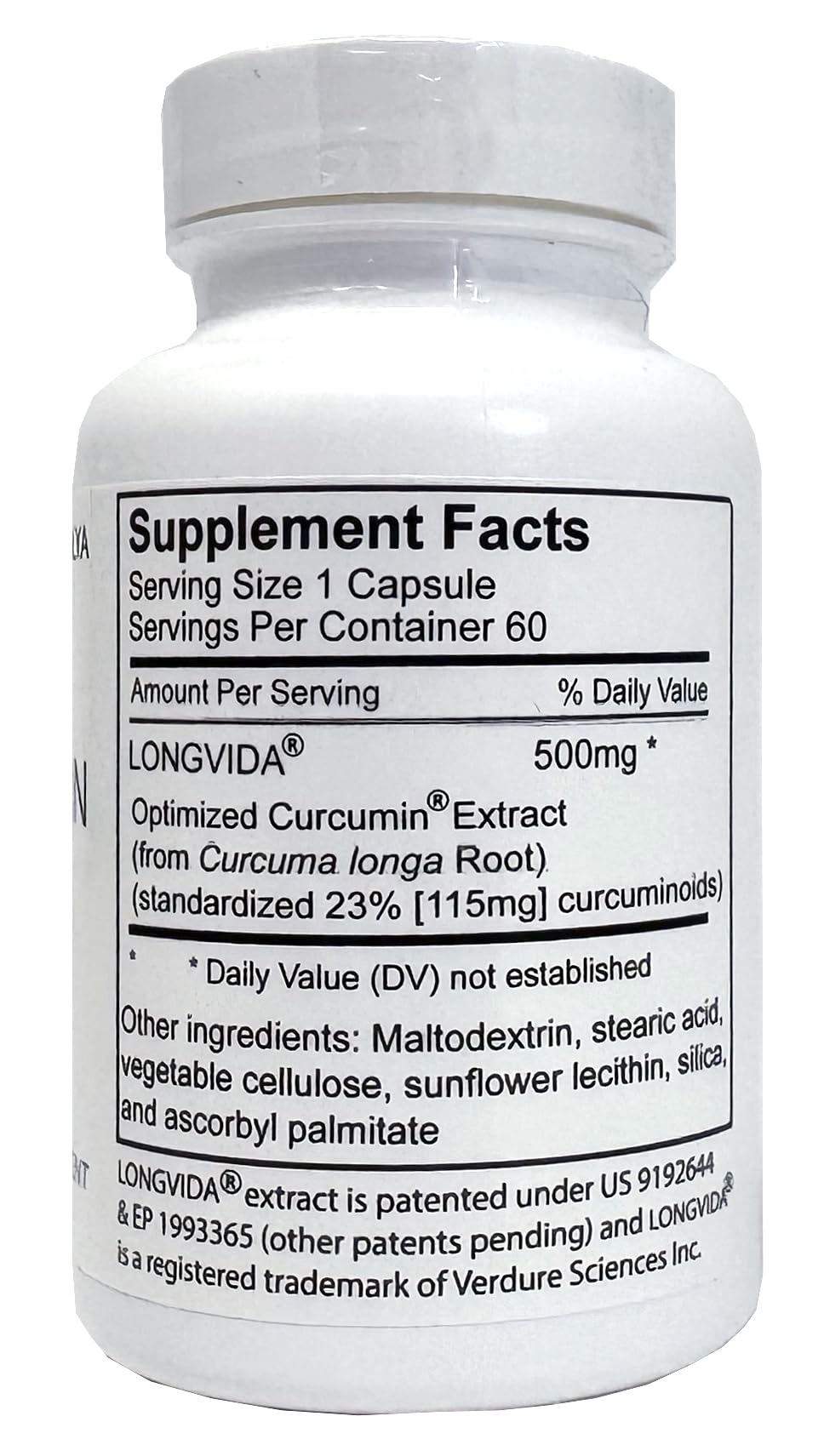 Non-GMO vegan gluten-free curcumin with sunflower lecithin
