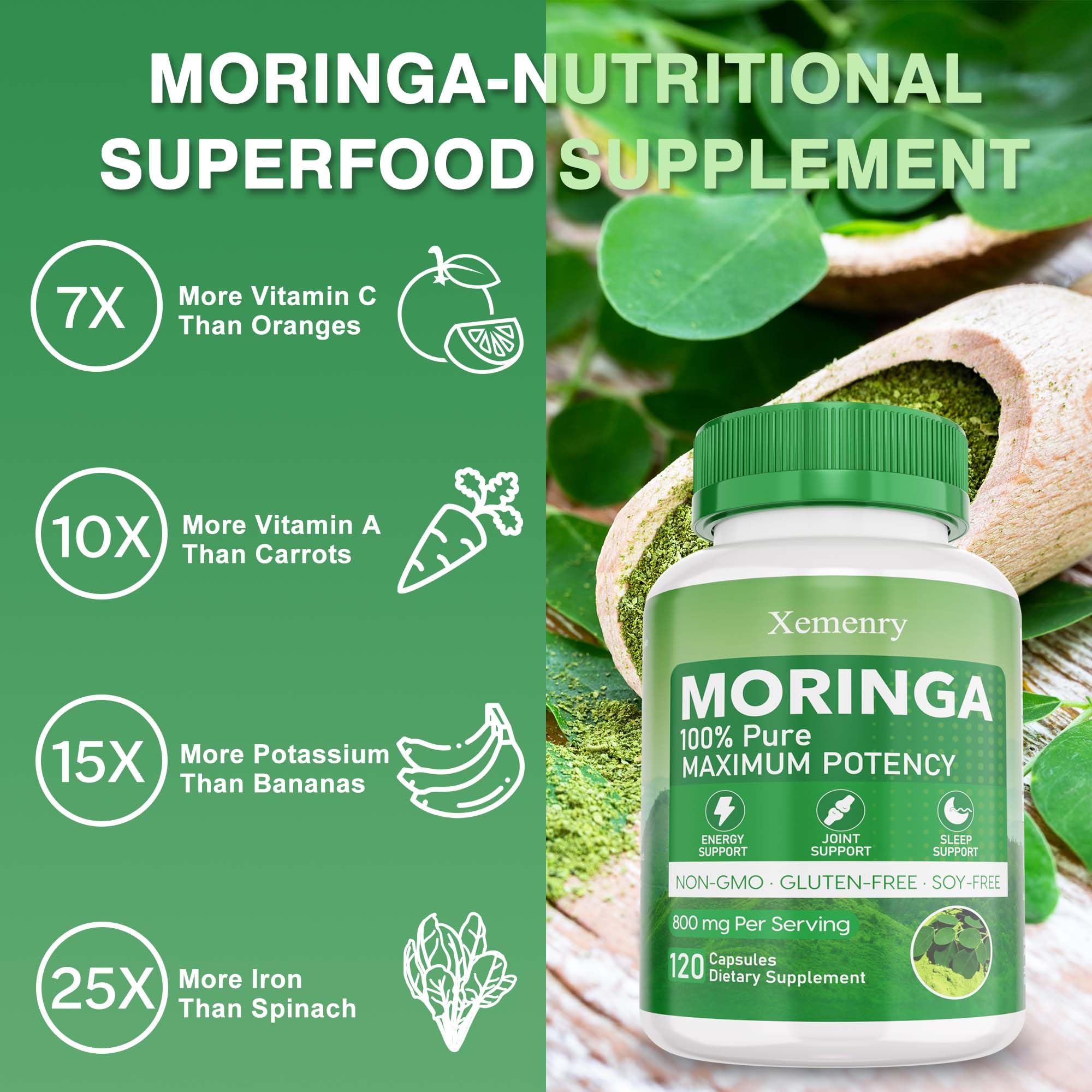 Xemenry Moringa Capsules opened showing blister packaging