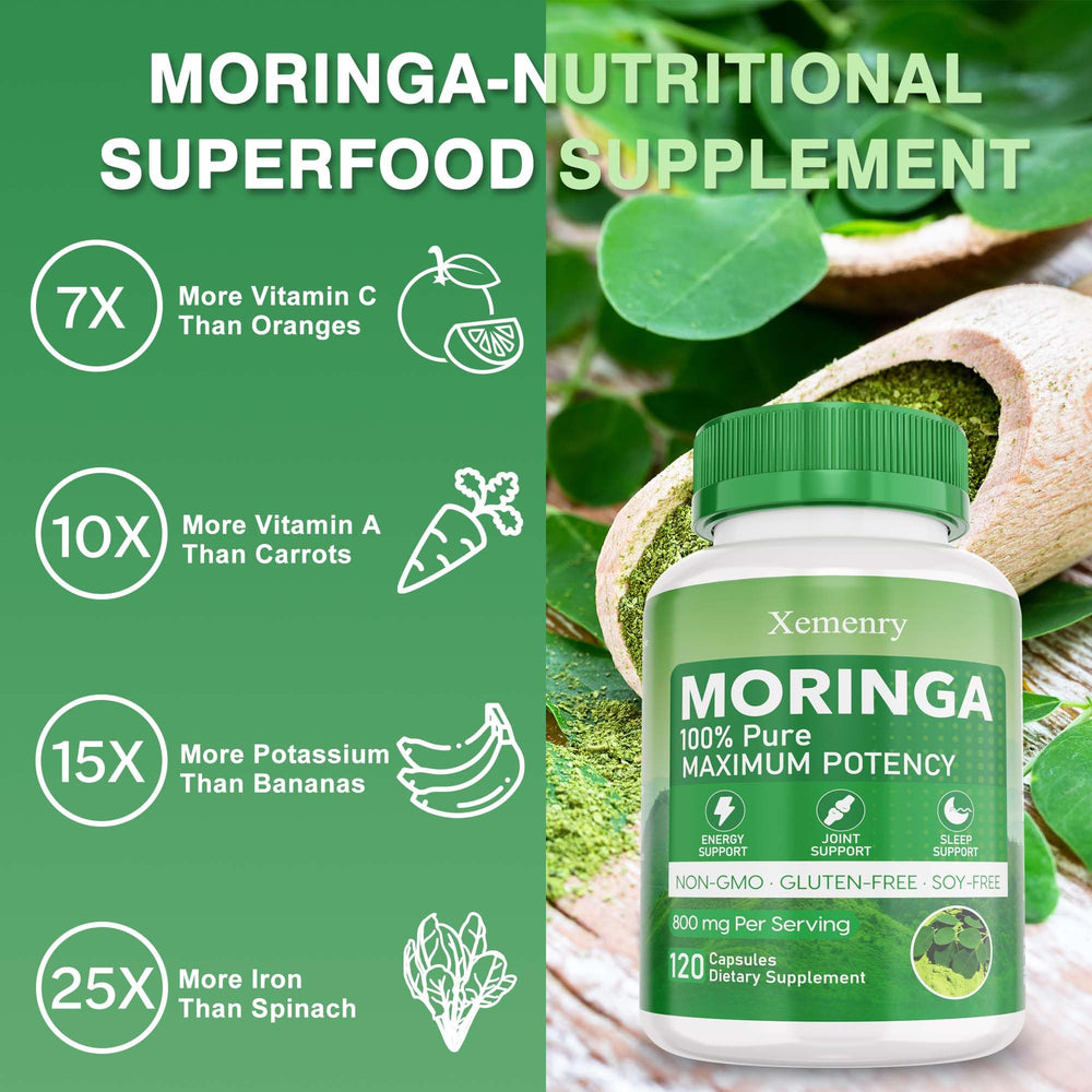 Xemenry Moringa Capsules opened showing blister packaging