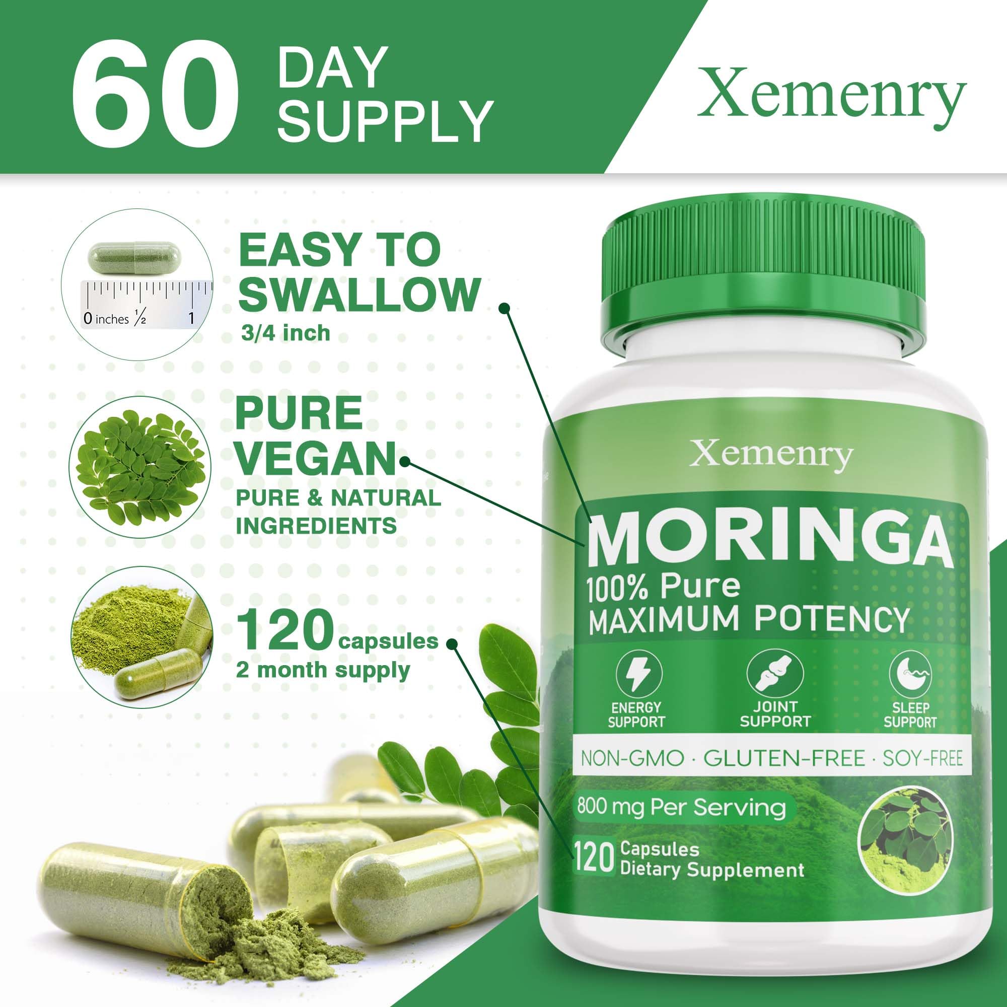 Nutritional facts for Xemenry Moringa powder
