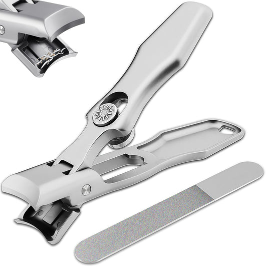 XGIZMOO nail clippers with large opening for thick nails, enabling effortless trimming.