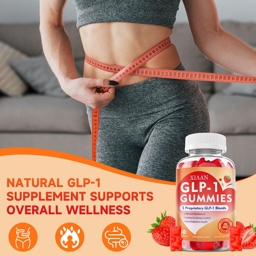 Nutrition label and ingredients on XIAAN GLP-1 Gummies bottle