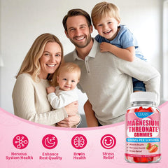 Product packshot: XIAAN Magnesium L-Threonate Gummies 500mg Strawberry 60 Count