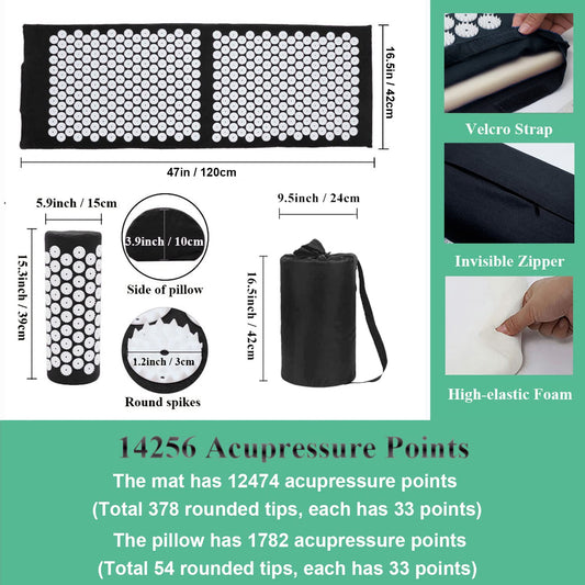 Detail view of XiaoMaGe acupressure mat showing massage points