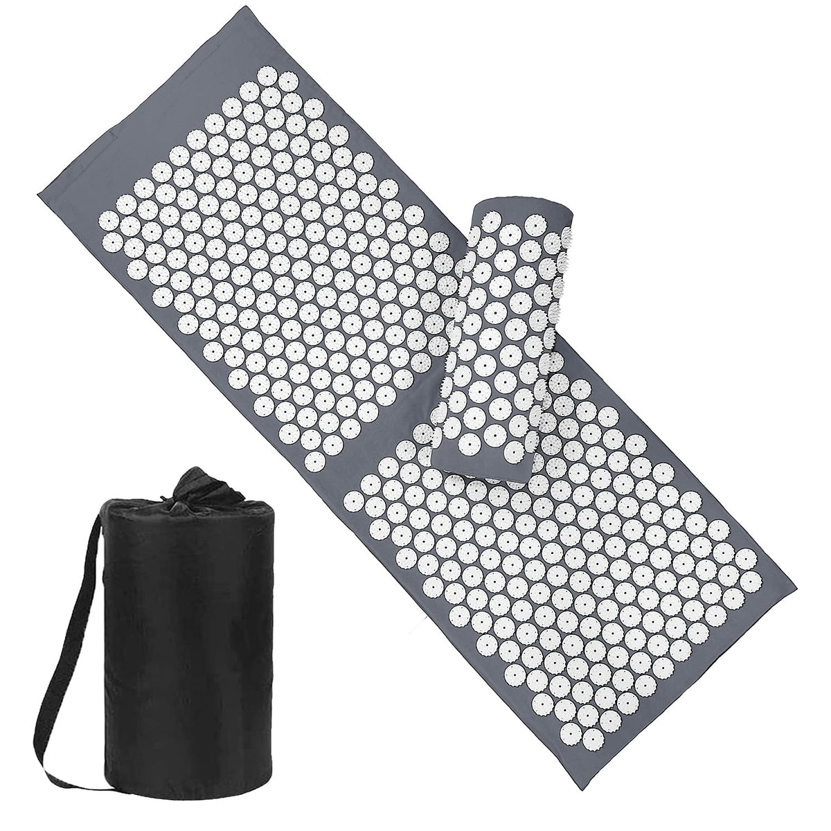 XiaoMaGe gray acupressure mat angled view