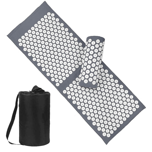 XiaoMaGe gray acupressure mat angled view