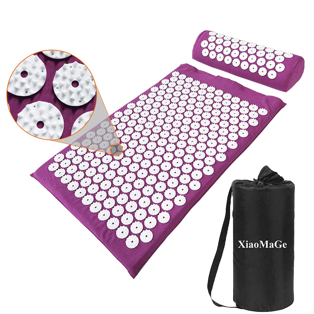 XiaoMaGe purple acupressure mat on white background