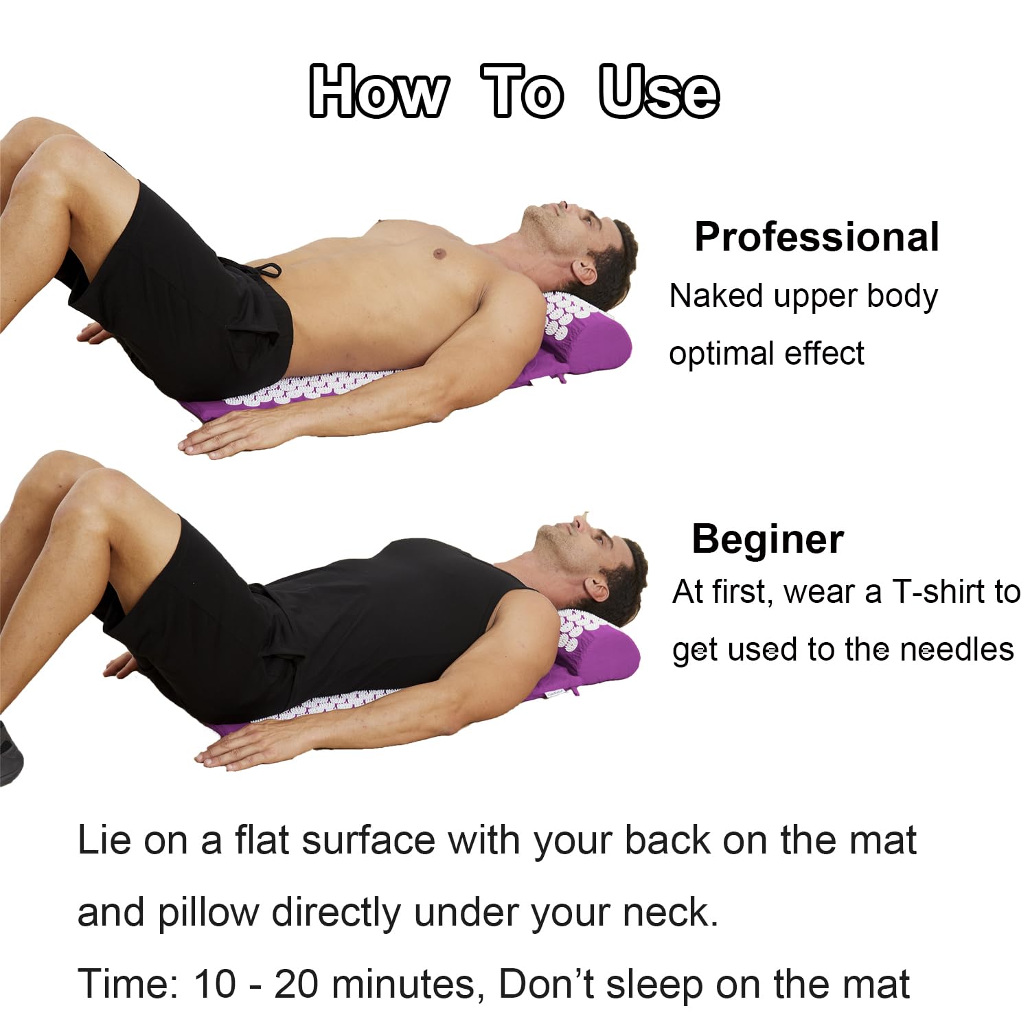 XiaoMaGe purple acupressure pillow for neck support