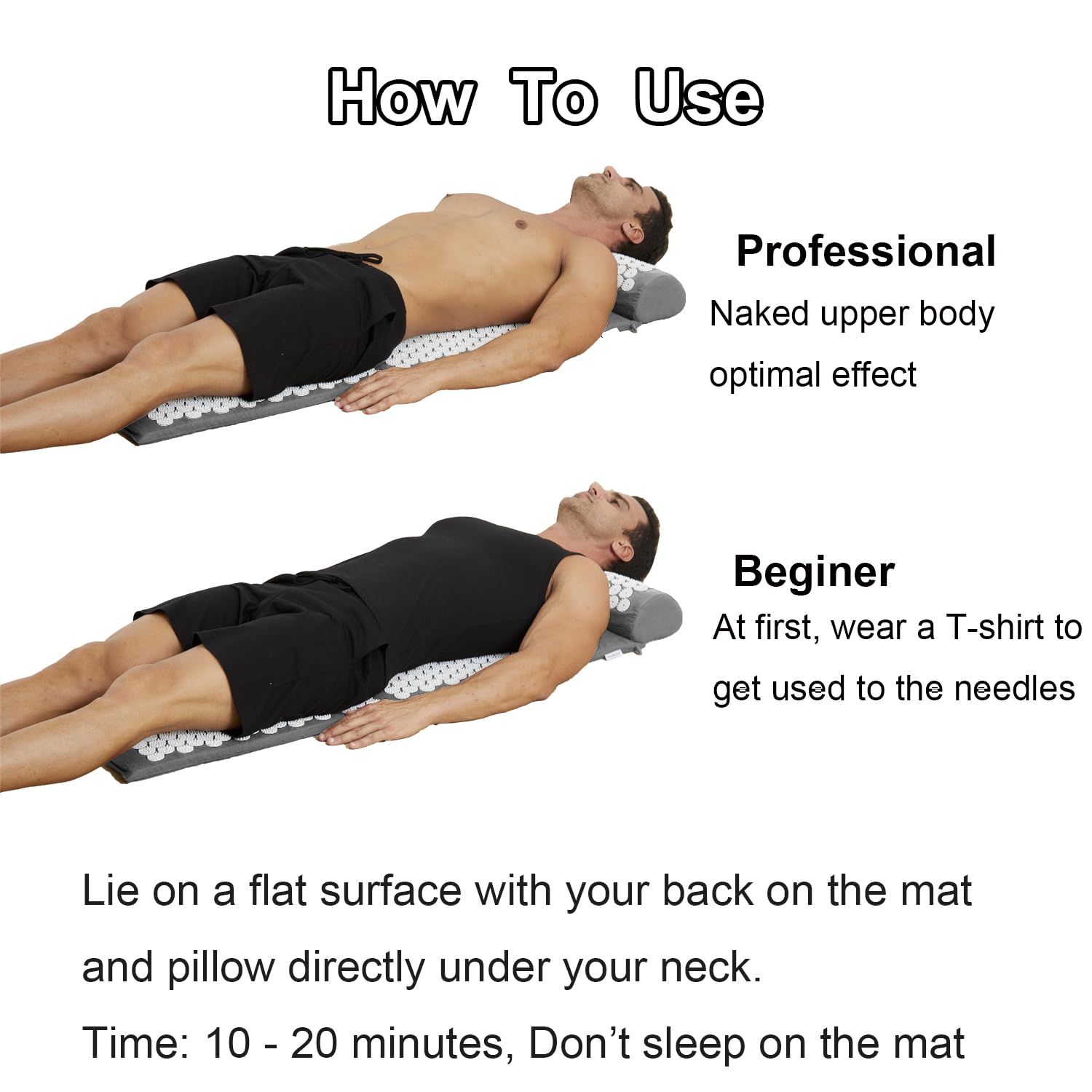 XiaoMaGe gray acupressure pillow angled view