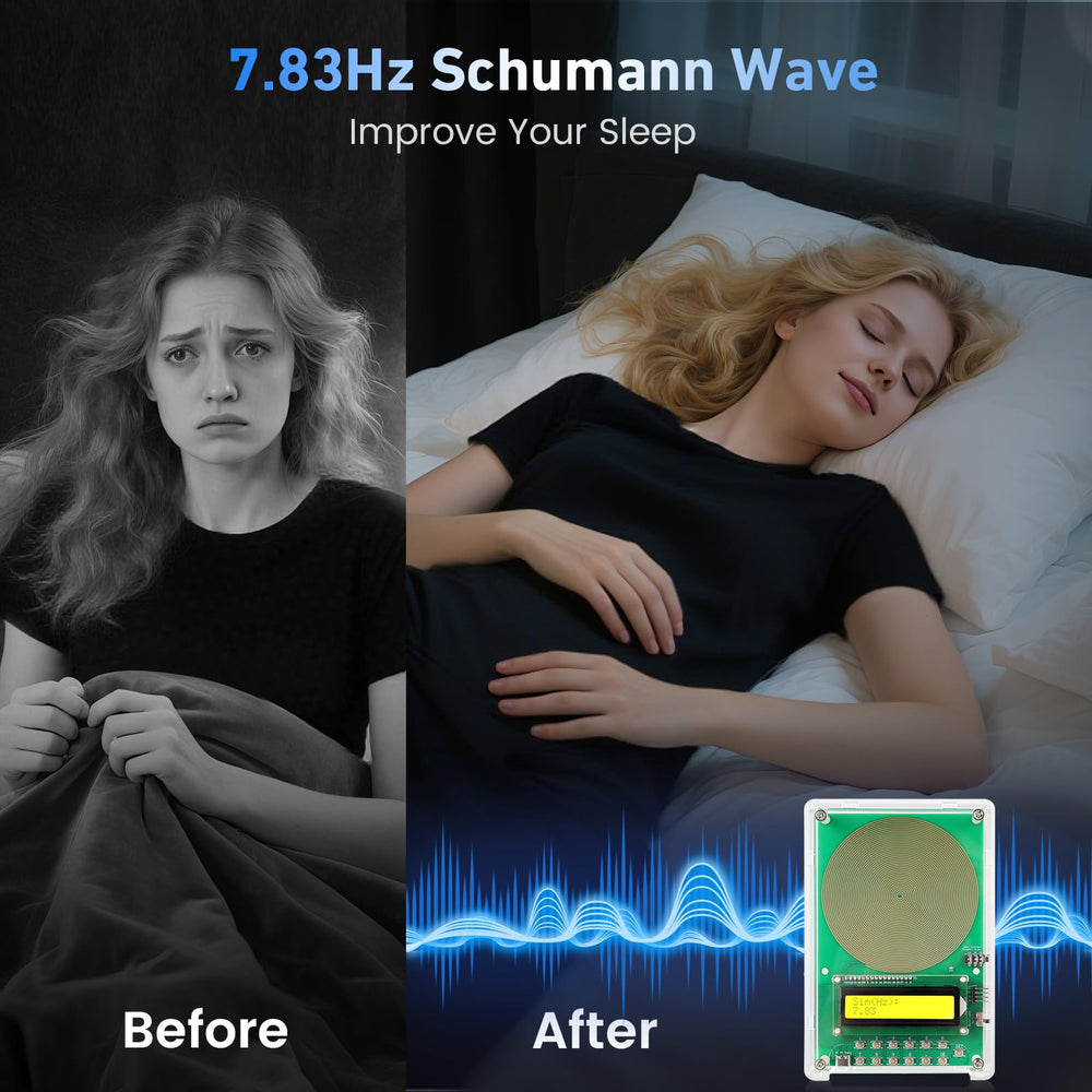 XIKDS adjustable frequency generator highlighted with range control for tailored meditation sessions.