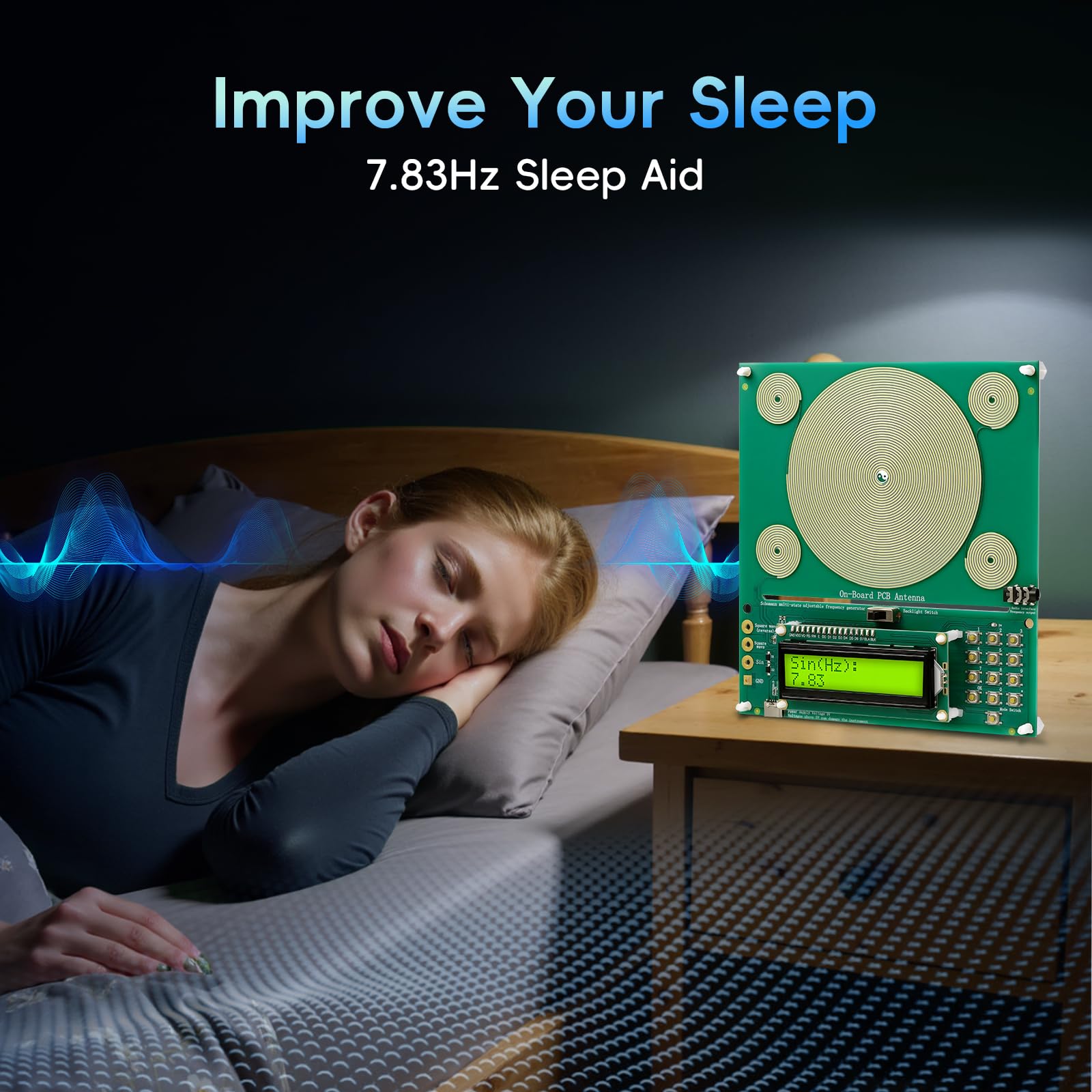 XIKDS device dial control demonstrating customizable frequencies for wellness
