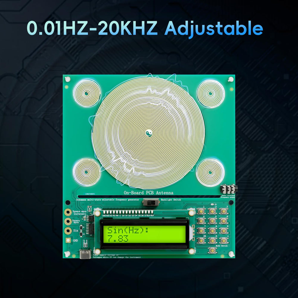 XIKDS Frequency Generator displaying 7.83Hz Schumann resonance for calm and focus