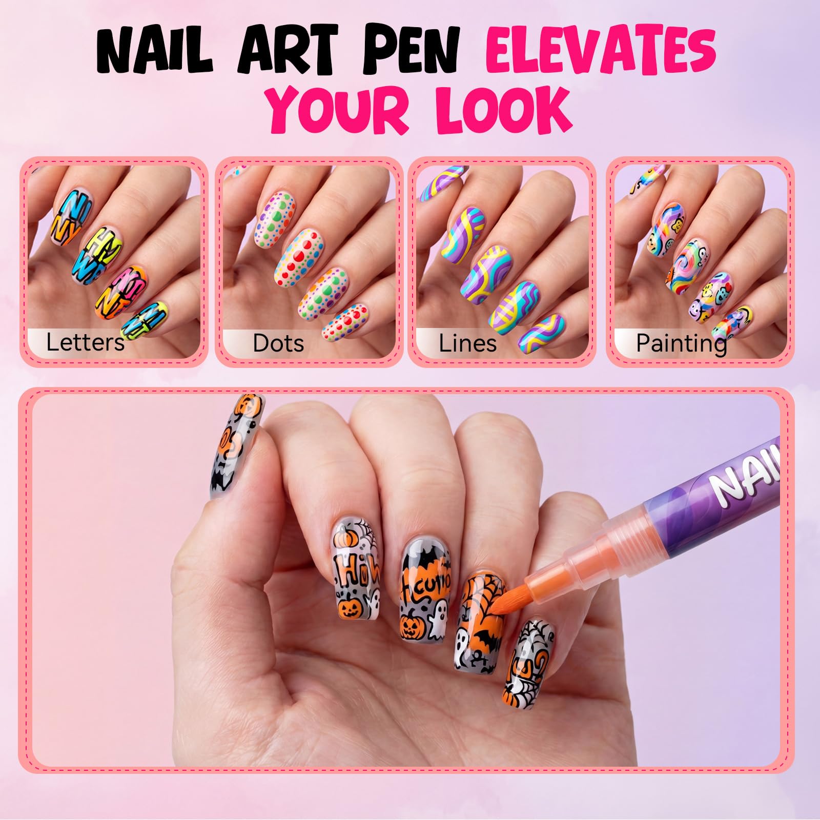 XILRVON pens work on natural, acrylic, and UV gel nails
