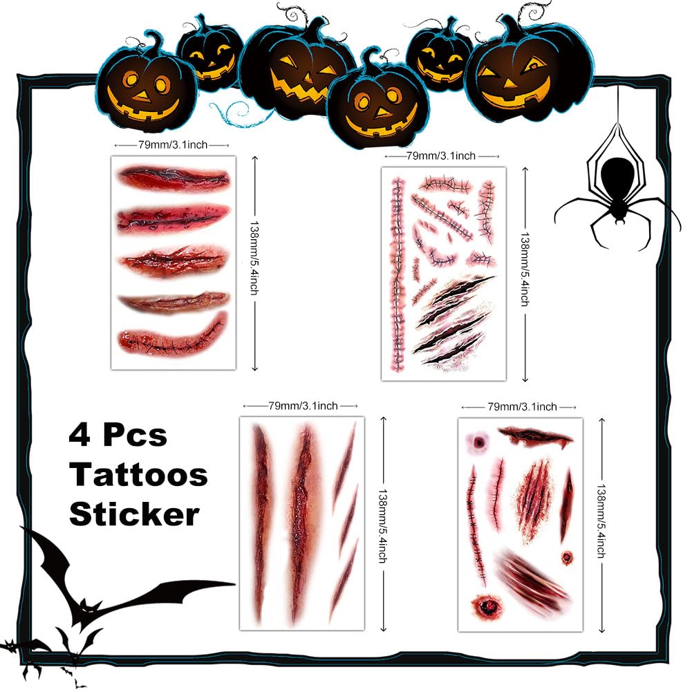 Xinhong waterproof scar tattoo stays intact all night for worry-free spooky looks
