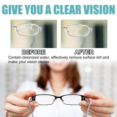 Applying the cleaner on a glass lens