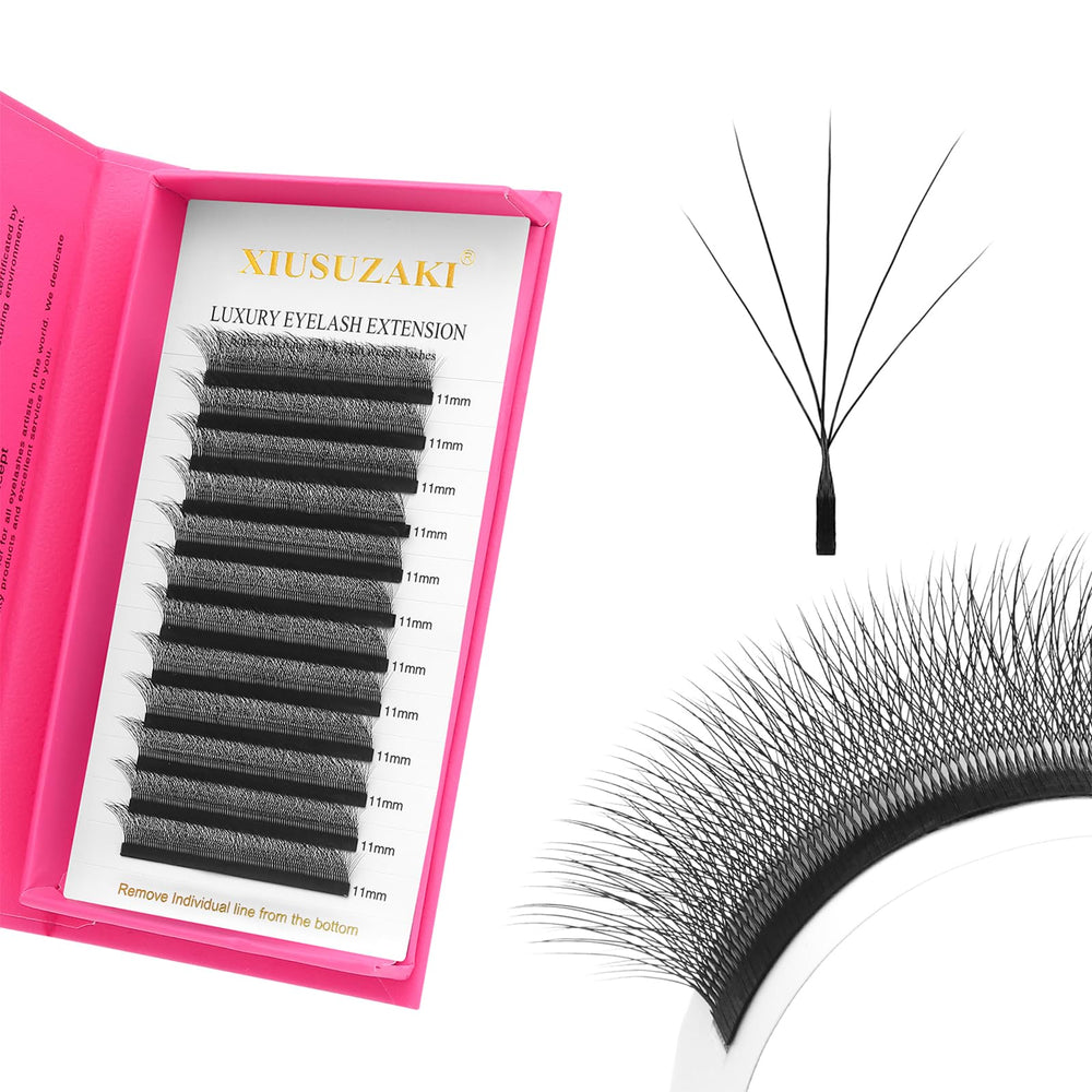 XIUSUZAKI 5D W shape lash extension in 11mm for a fuller, soft look.