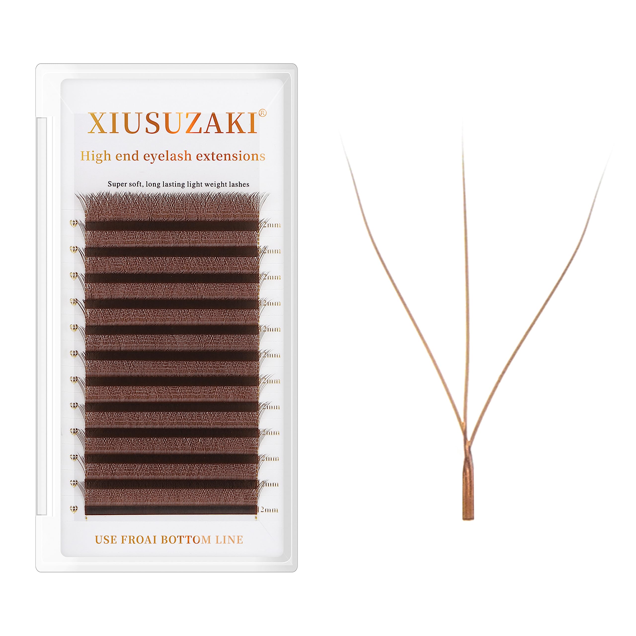 XIUSUZAKI brown 3D W shape lashes for effortless fan creation and a fuller natural look