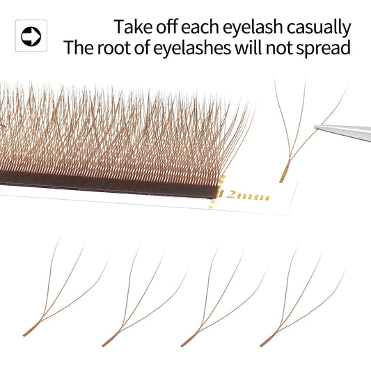 XIUSUZAKI premade 3D fans in brown give fast application for busy salons