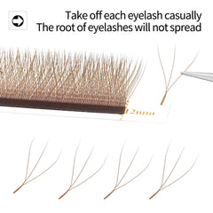 XIUSUZAKI premade 3D fans in brown give fast application for busy salons