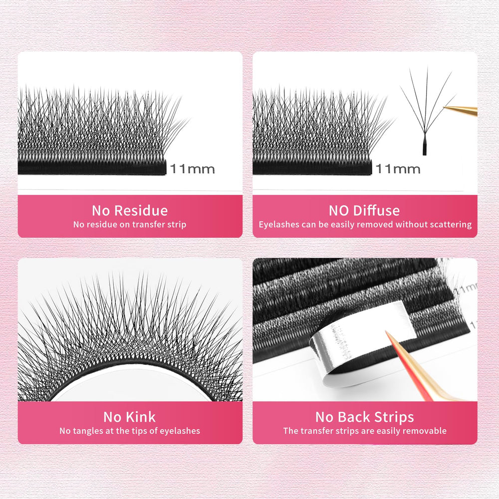 XIUSUZAKI W-shape lash base visibility supports precise pickup during application.