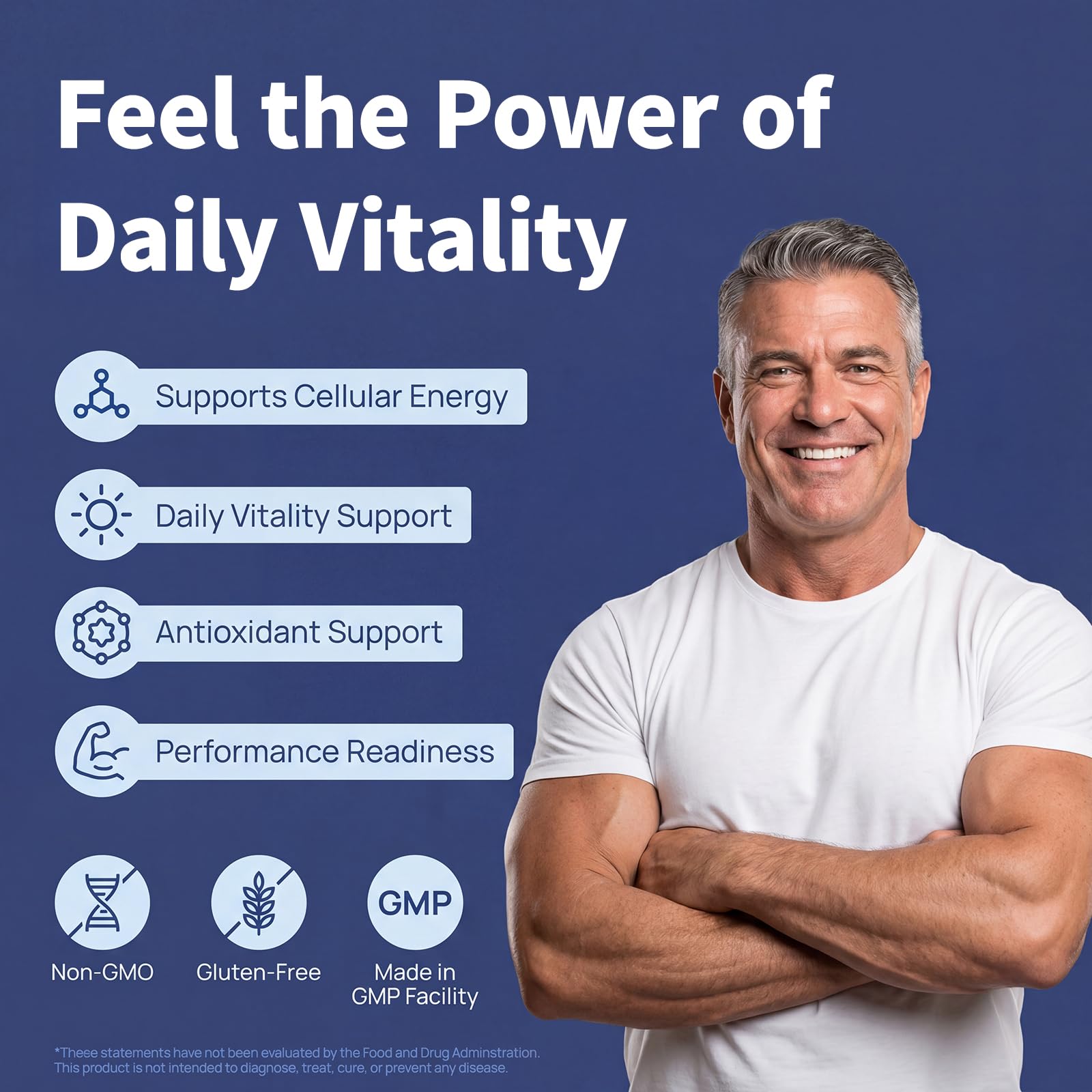 XKQ NAD+ capsules on packaging featuring vegetarian, gluten-free formula