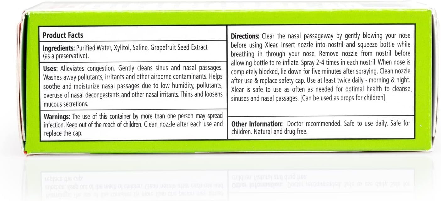 Xlear nasal spray suitable for kids, helping daily nasal care and soothing irritated passages