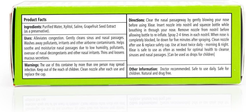 Xlear nasal spray suitable for kids, helping daily nasal care and soothing irritated passages