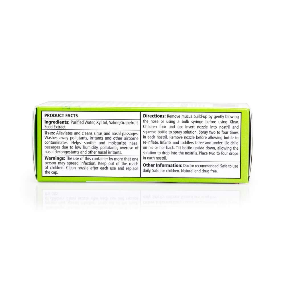 Xlear nasal spray nozzle focuses on precise delivery for kids.