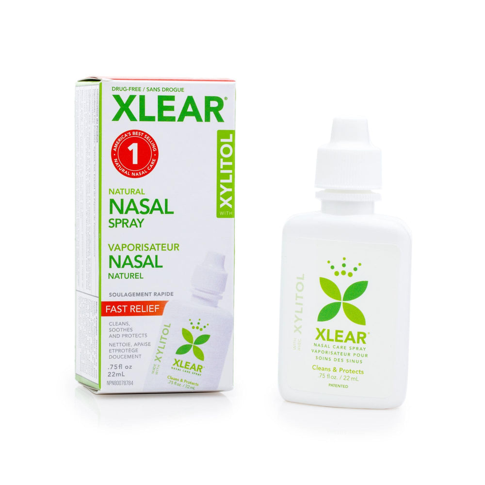 Xlear natural saline nasal spray with xylitol 0.75 oz bottle, pack of 12 for daily relief