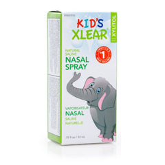Xlear kid-friendly nasal spray bottle illustrating natural saline formula for daily moisture