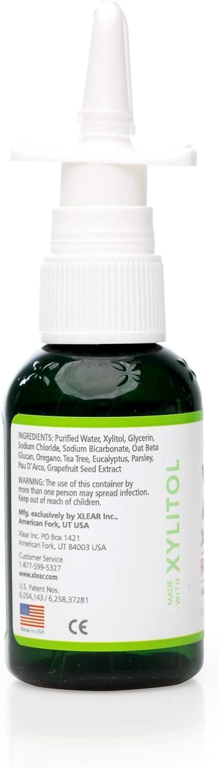 Xlear Rescue spray shown for targeted nasal use.