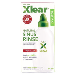 Xlear saline packets with xylitol formula for gentle congestion relief.