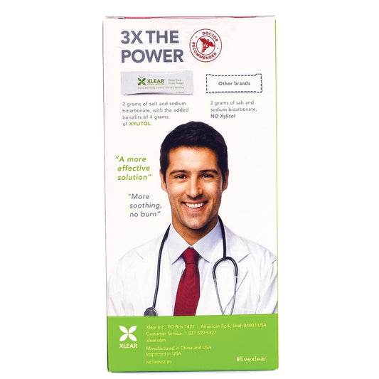 Xlear saline packets show safe, xylitol-based formula reducing nasal irritants