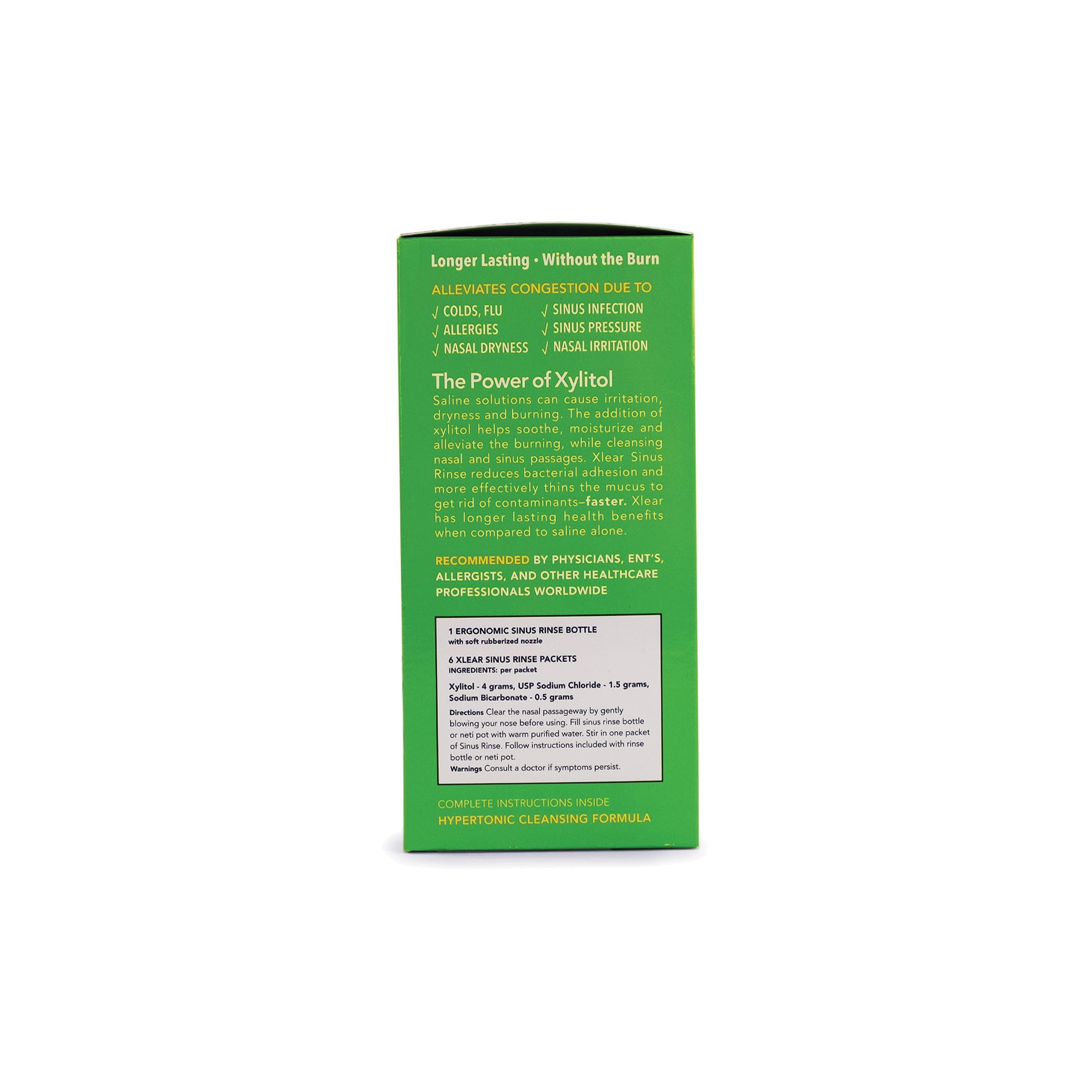 Xlear xylitol formula powder demonstrates nasal hydration and gentle cleansing.