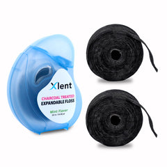 Xlent expandable charcoal floss refill bobbin 50m - first