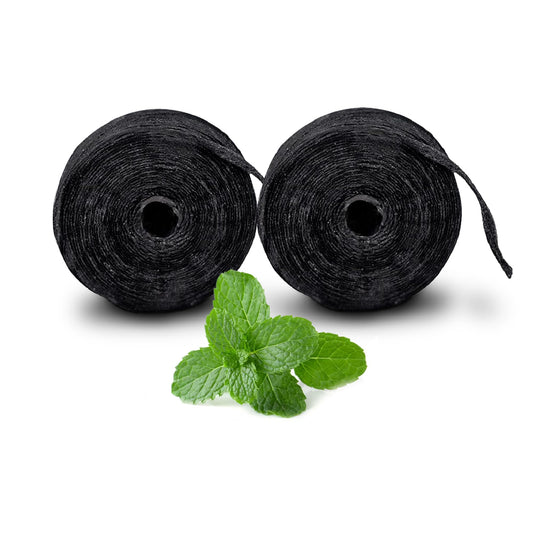 Xlent expandable dental floss with activated charcoal and mint flavor