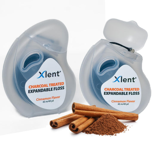 Xlent Expandable Floss Cinnamon flavor pack on blister card