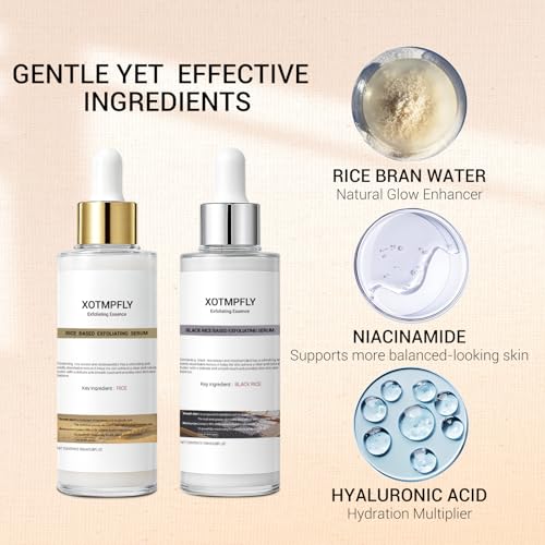 XOTMPFLY bottle with pour spout enabling easy daily exfoliation.
