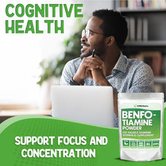 Close-up of the Benfotiamine label on the bottle