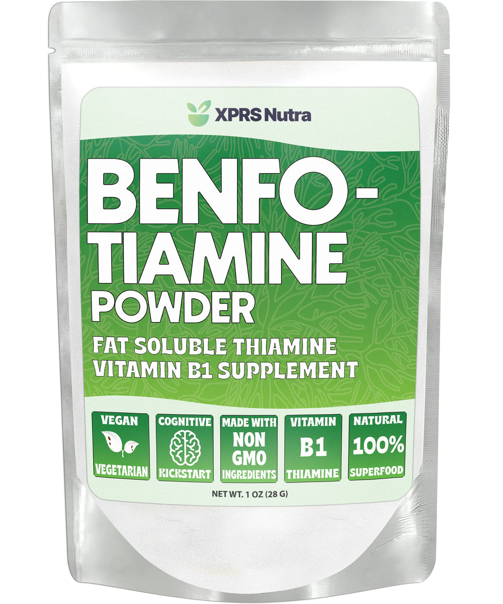 XPRS Nutra Benfotiamine Powder bottle and scoop - 1 oz
