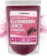 Front view of XPRS Nutra Elderberry Juice Powder 16 oz packaging