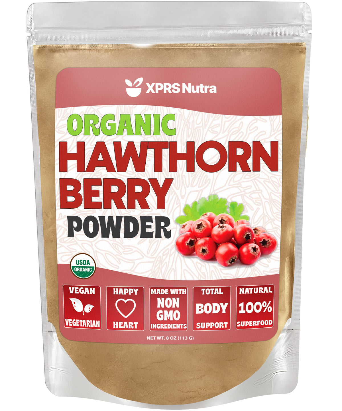 XPRS Nutra Hawthorn Berry Powder 8 oz jar
